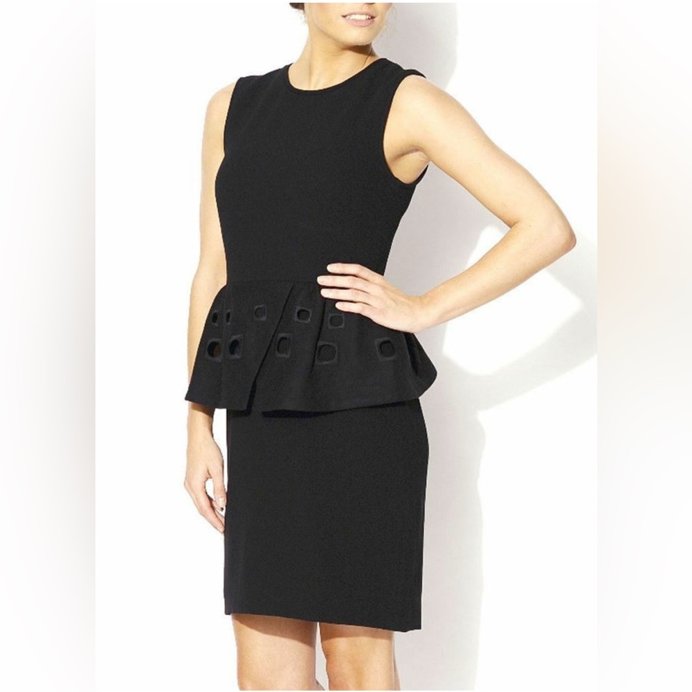 Tibi Women’s Wool/Cashmere Blend Peplum Black Dress Size 4